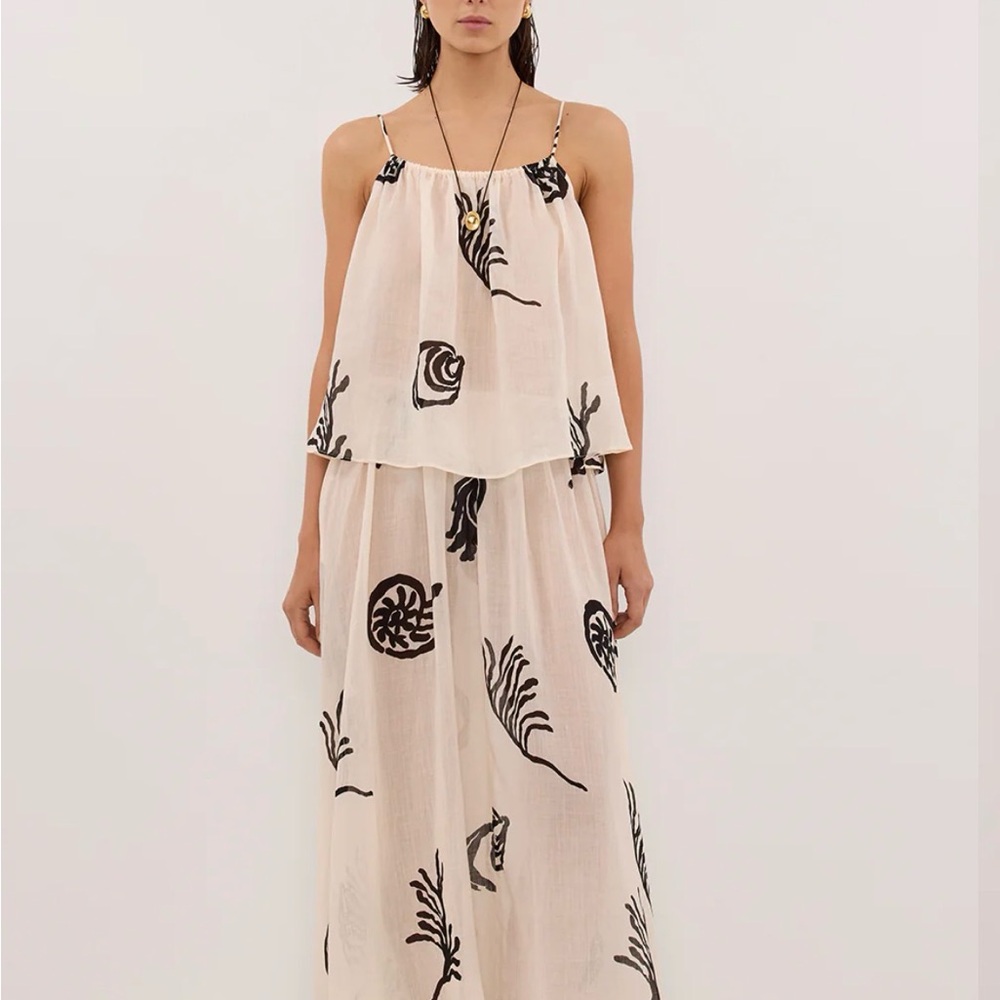 DISSH Beige and Black Floral Camisole